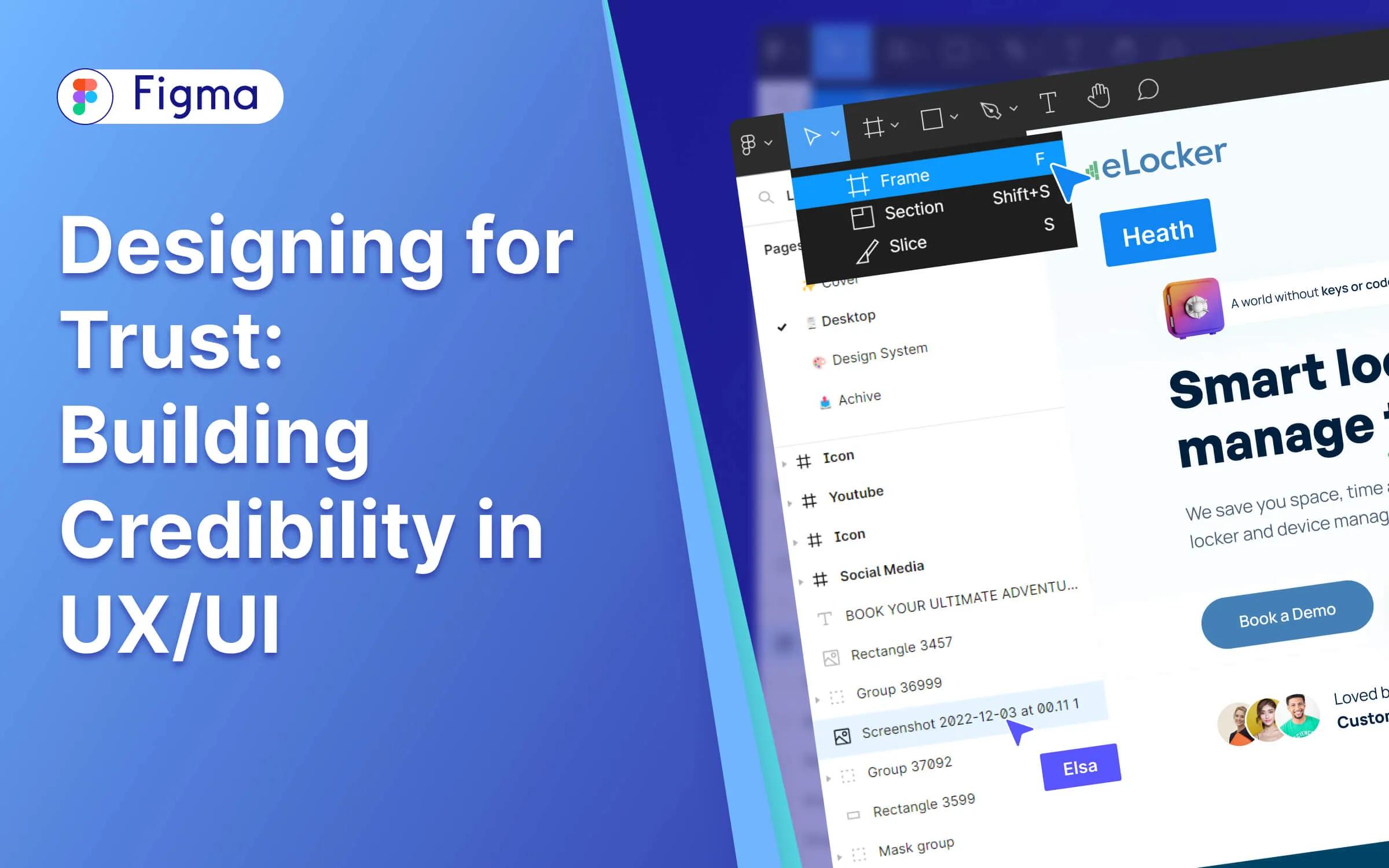 Kullanıcı arayüzünde güven ve sadakat oluşturma konseptini anlatan, koruma kalkanı ve onay işareti gibi UI elementleri içeren bir illüstrasyon.