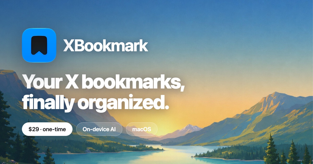 XBookmark website: Your X bookmarks, finally organized.